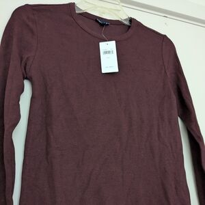NWT Splendid Fitted Maroon/Purple Shimmer Long Sleeve Shirt, WS